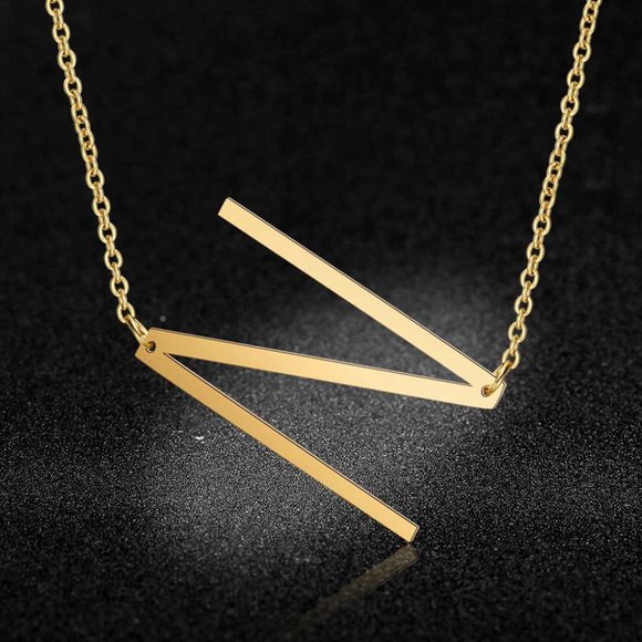 Bahati Jewelry Large Letter N Gold Big Initial Name Necklace Poshmark